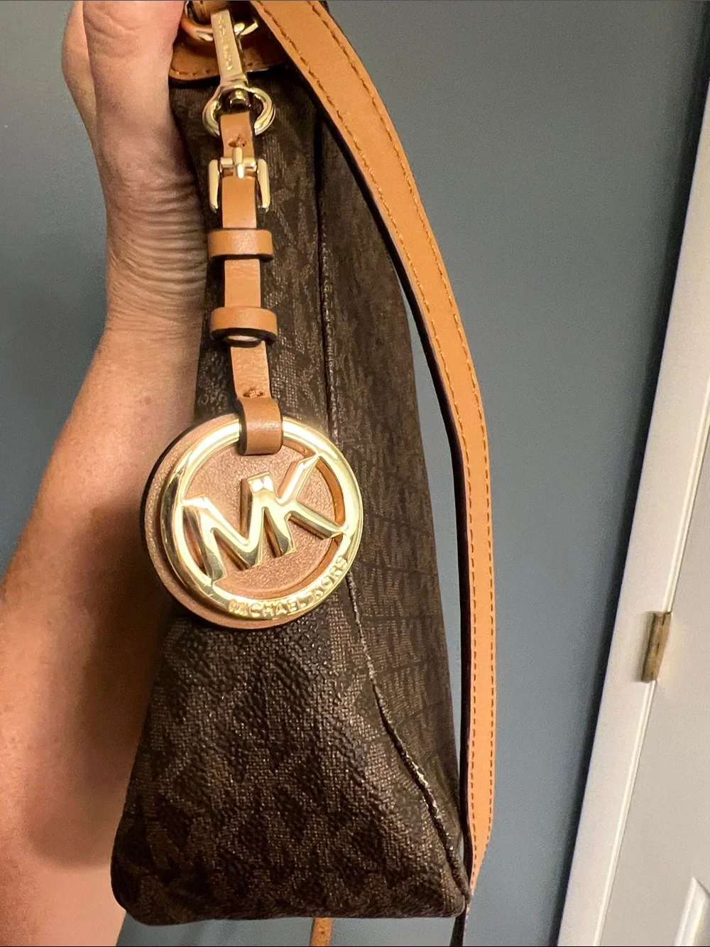Michael Kors Brown Logo Crossbody Bag